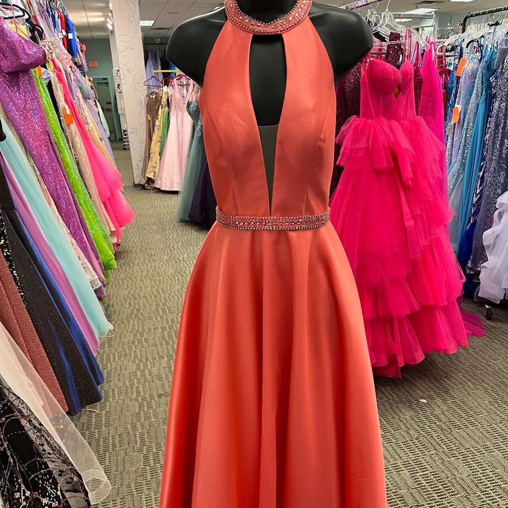 Sparkle sz:4 Dark Coral A-line Dress